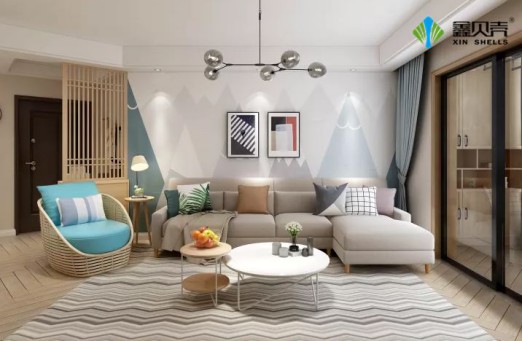 貝殼粉做的雙拼墻面，百搭家居，真的是很美