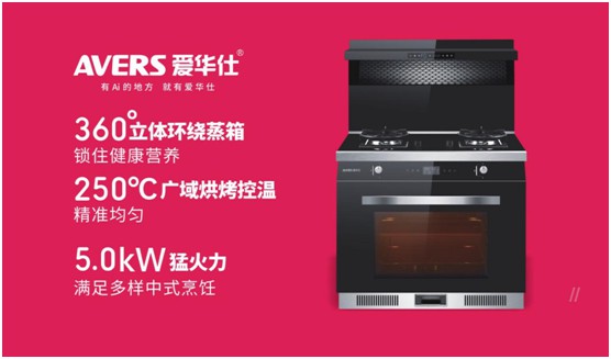 舒適廚房內，都有一臺AVERS愛華仕智能集成灶